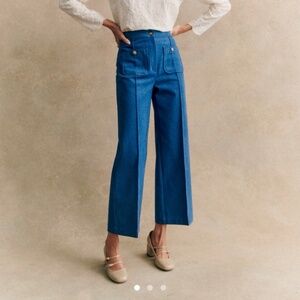 Sezane Emilio Trousers Denim Blue - Size 12